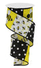 Bumblebee block pattern 2.5” wired ribbon - Greenery MarketWired ribbonRGA194727