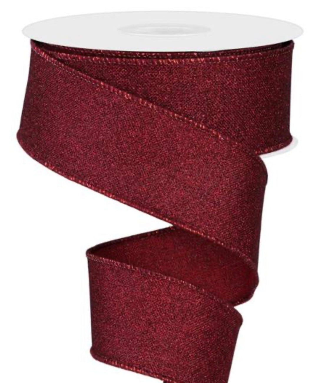 Burgundy solid fine glitter wired ribbon 1.5” - Greenery MarketWired ribbonRGE138005