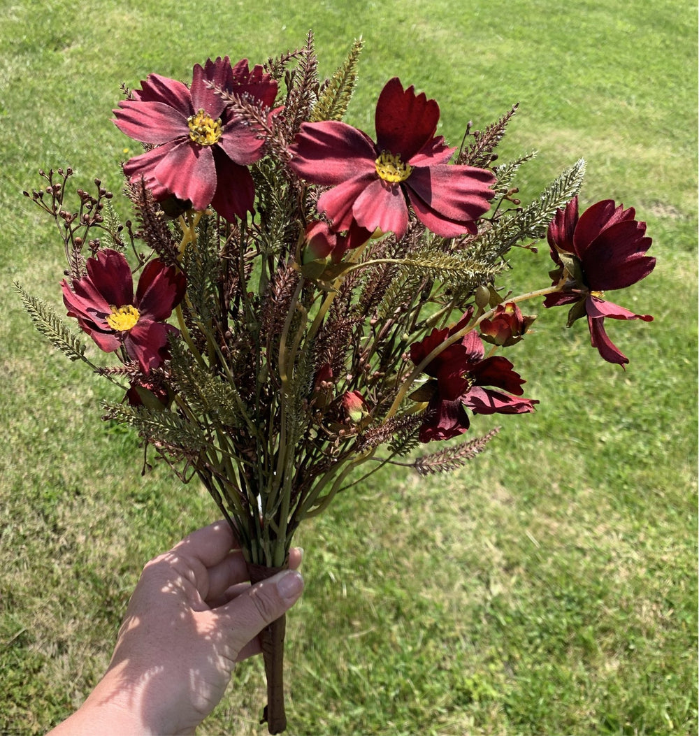 Burgundy wine Cosmos and greenery - Greenery Market
