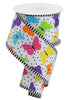 Butterflies and dots ribbon, 2.5" wired RGA852627 - Greenery Marketwired ribbonRGA852627