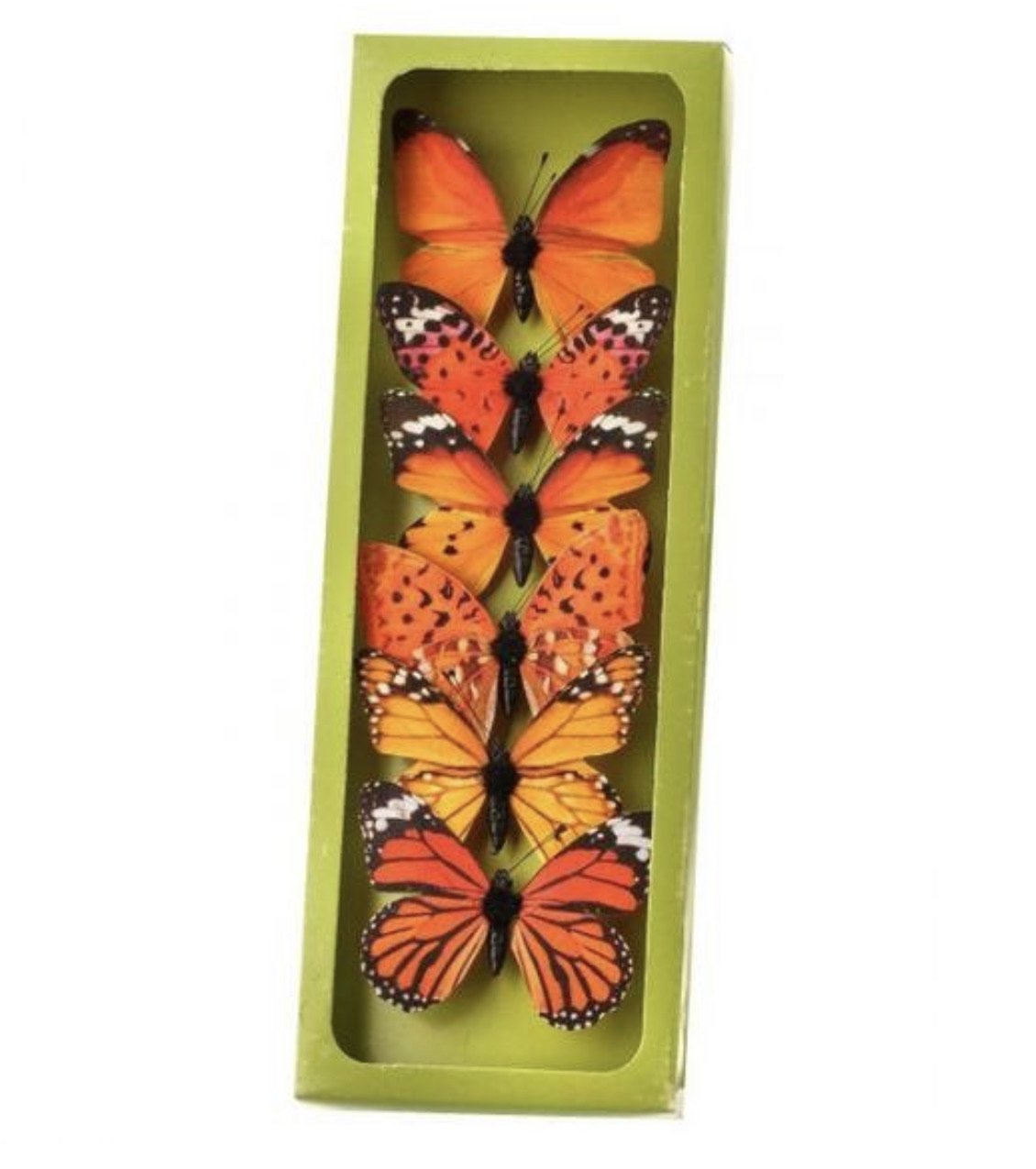 Butterfly- box of 6 butterflies - orange - Greenery MarketWreath attachmentsMT24190 OR