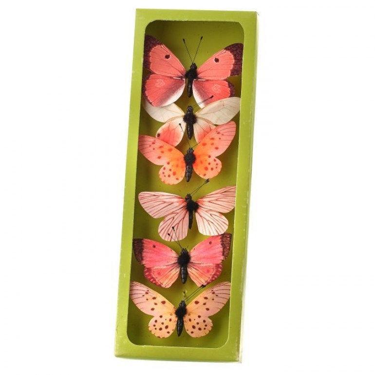 Butterfly, fabric butterflies - coral - Greenery Marketwreath enhancementsMT24190 coral