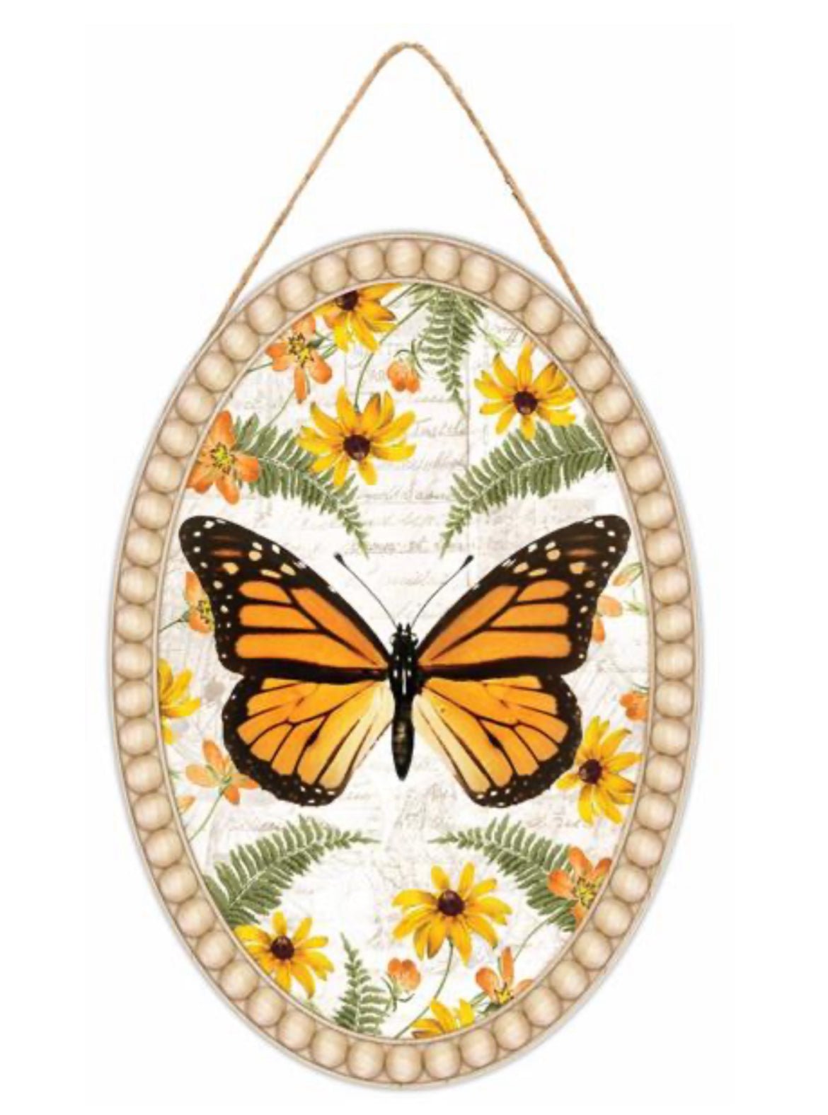 Butterfly oval sign - Greenery Marketsigns for wreathsAP7335