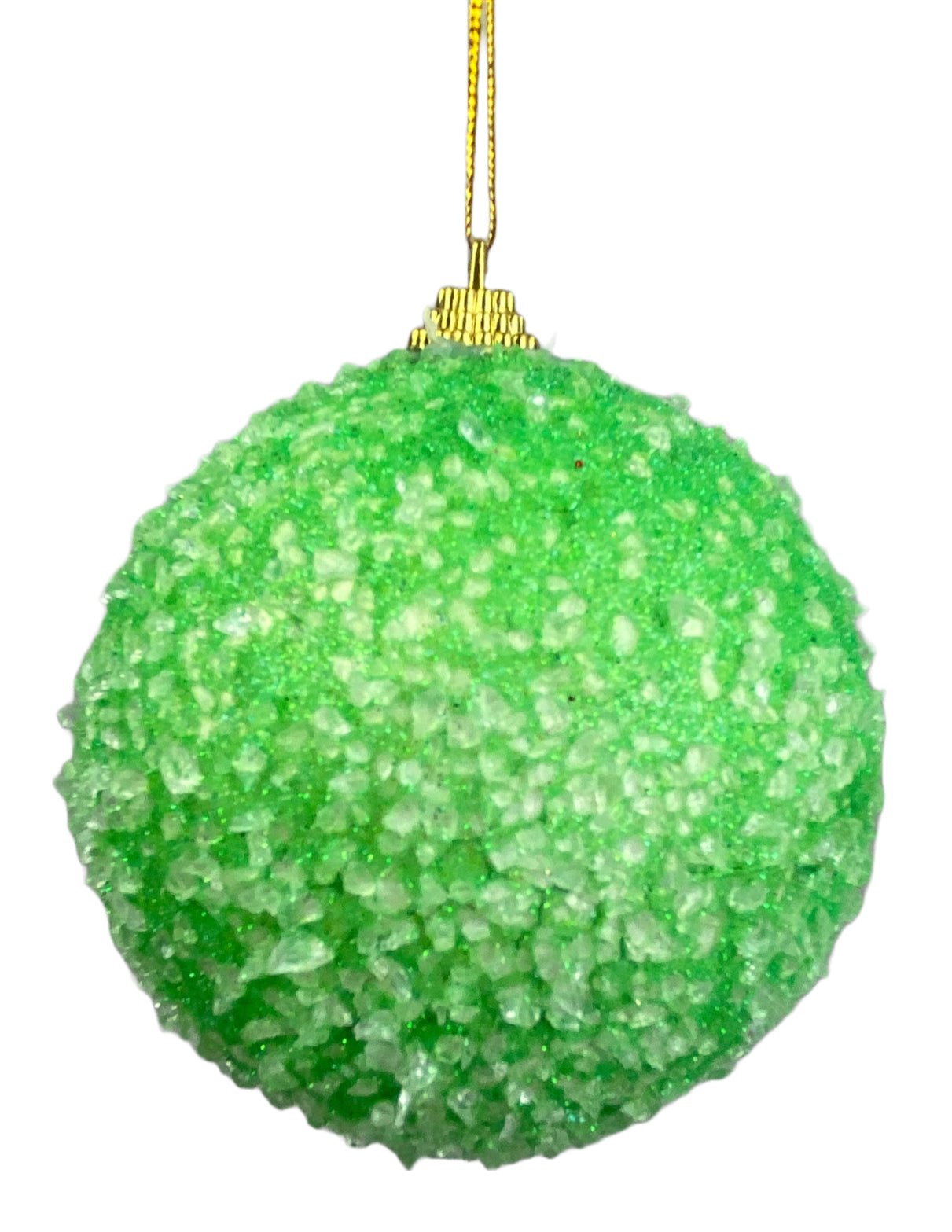 Candy sugared green ball ornament - Greenery Market85678LTGN