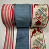 Cardinal and blue jay Christmas bow bundle - Greenery Marketwired ribbon2.5bluecardinalx3