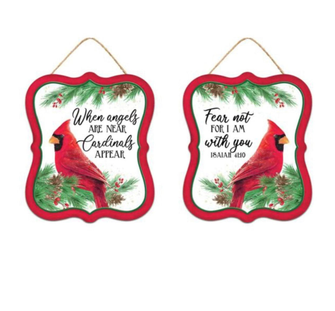 Cardinal Holiday signs x 2 signs - Greenery MarketChristmasMD1167