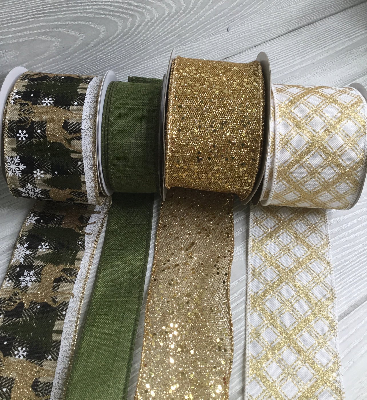 Christmas bow bundle - golden deer - Greenery MarketRibbons & Trimgoldendeerx4