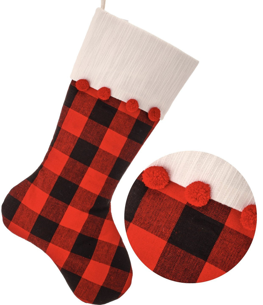 Christmas stocking - black and red plaid - Greenery Market Home decor