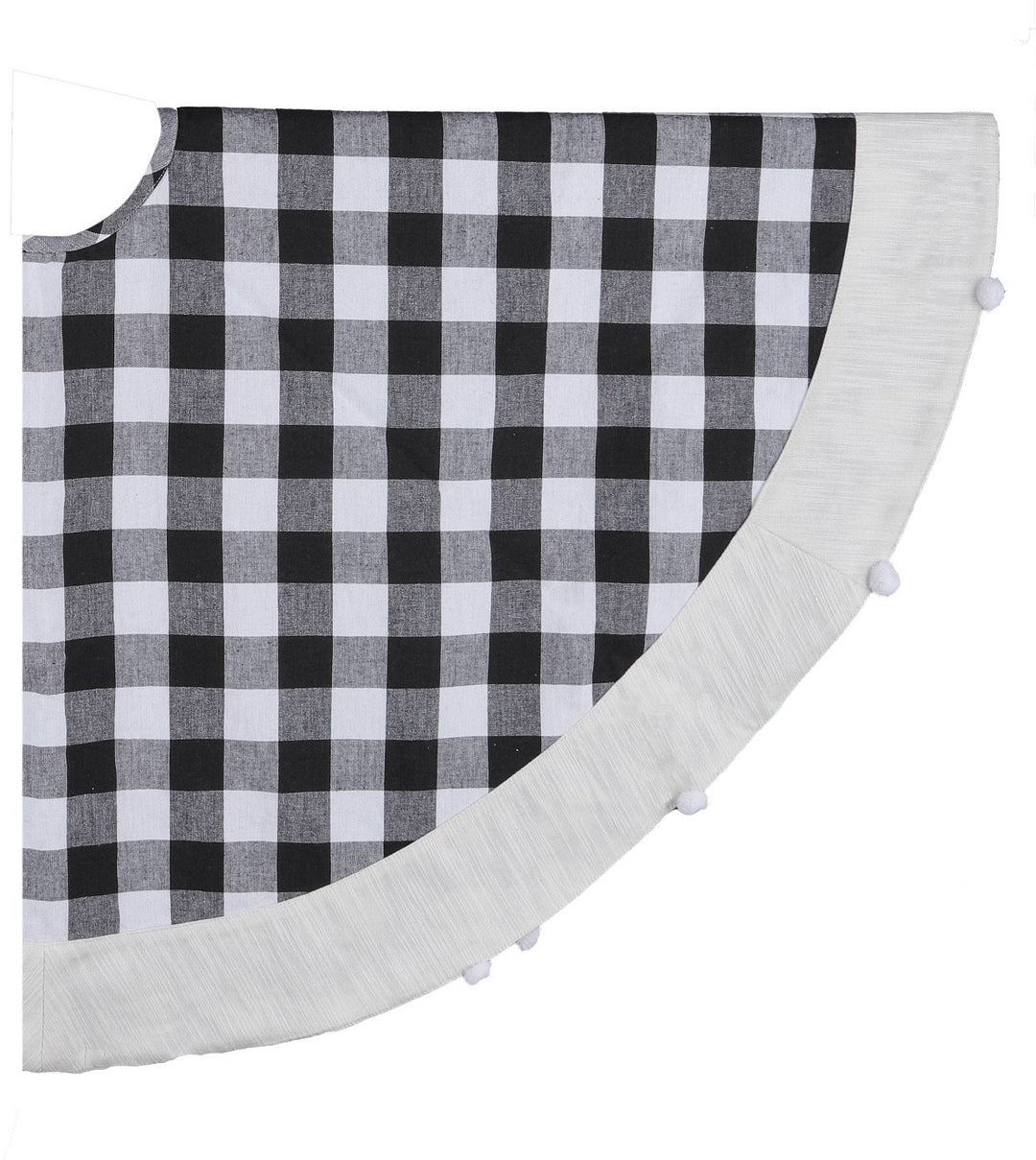 Christmas tree skirt - black and white plaid - Greenery Market Home decor