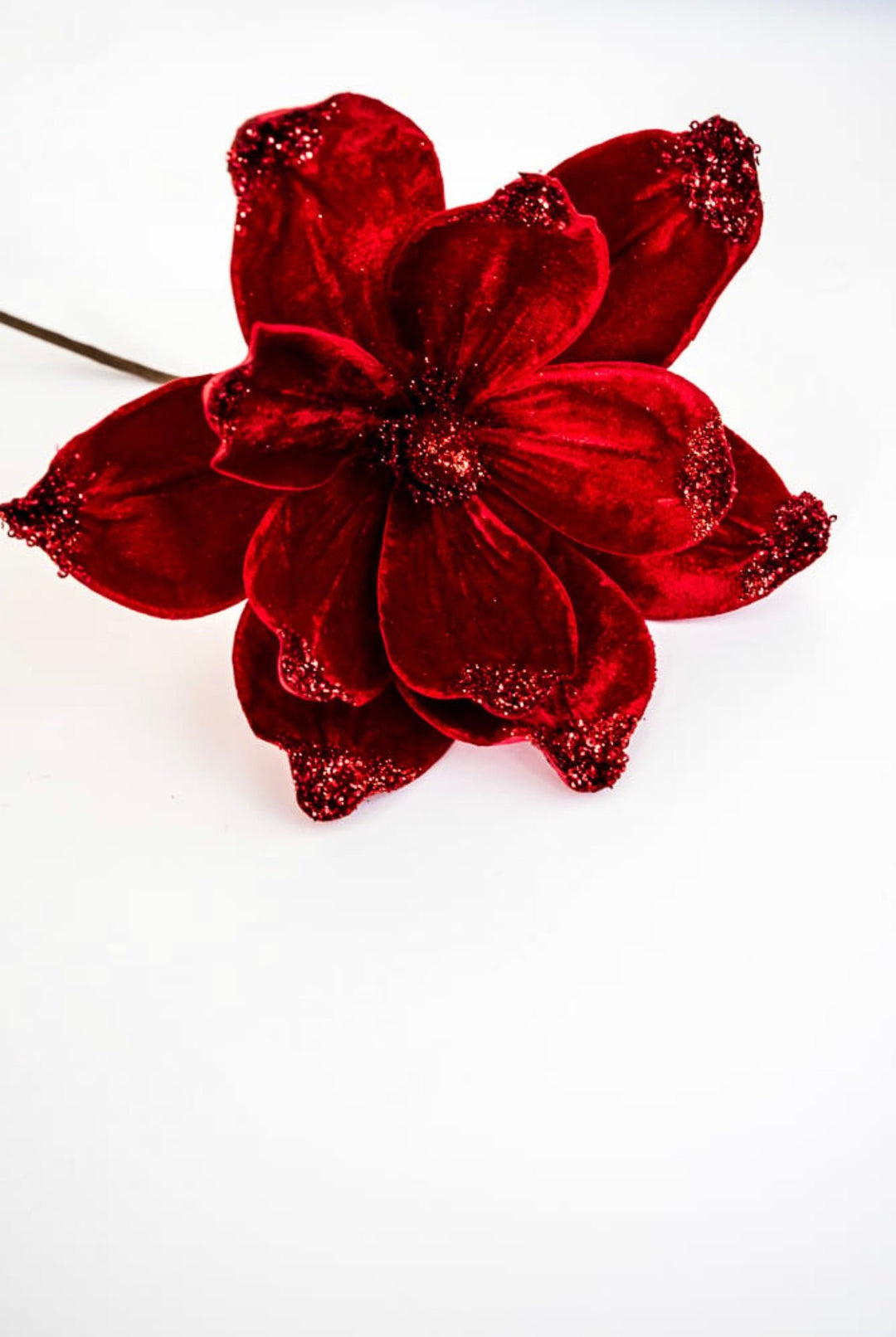 Christmas Velvet magnolia spray - red - Greenery Marketartificial flowers84600RD
