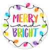 Colorful merry and bright metal 12” round sign - Greenery MarketMD0907