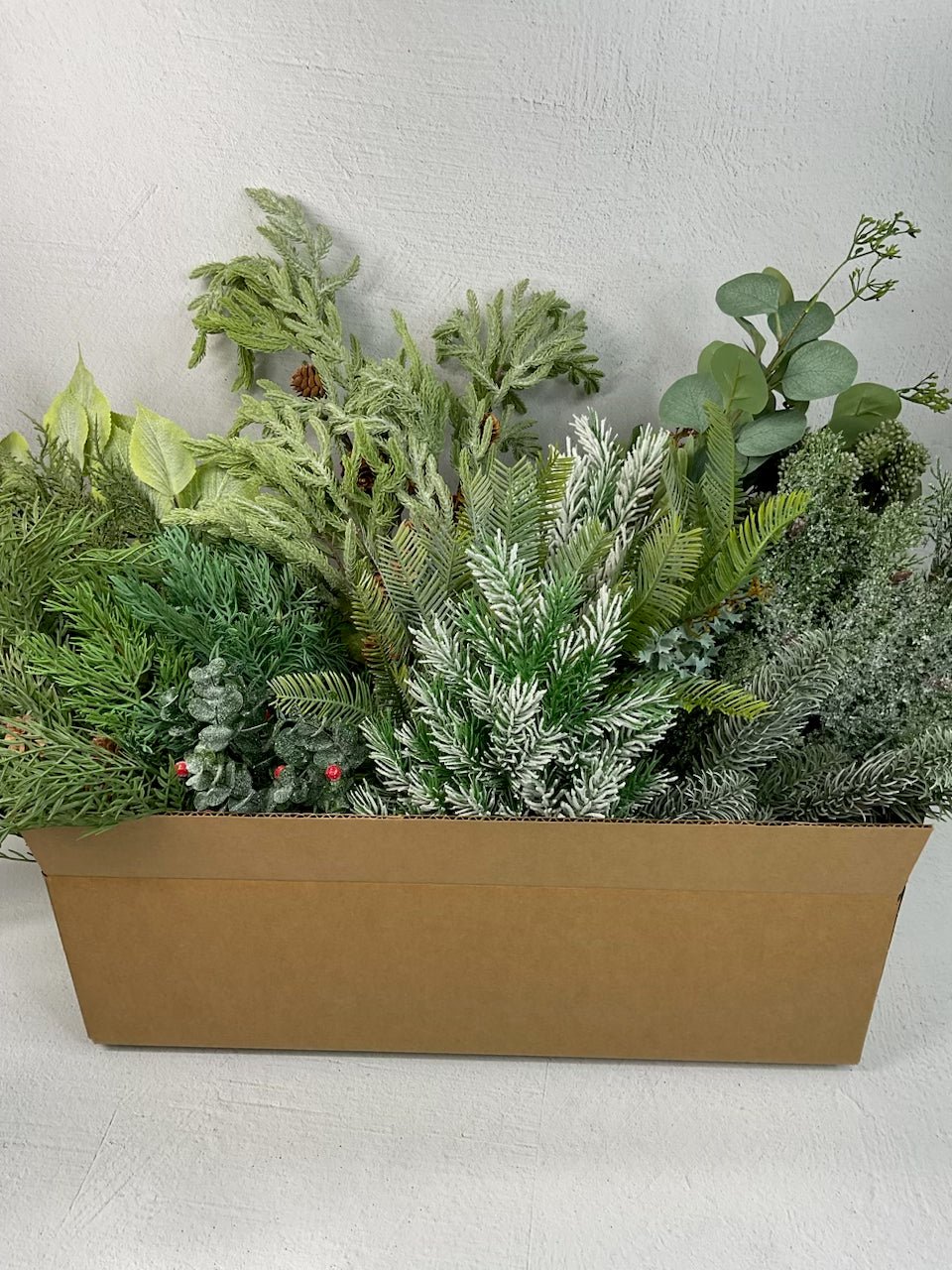 Cooler toned green winter greenery box - Greenery MarketCoolgreenx17