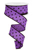 Dark lavender polka dot ribbon 1.5” - Greenery MarketWired ribbonRge174313