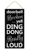 Ding dong broken doorbell sign - Greenery Marketsigns for wreathsAP8372