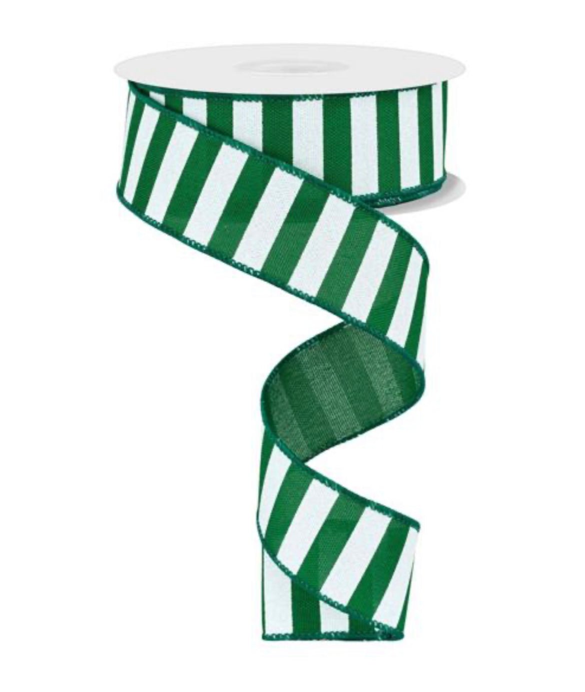 Emerald green and white stripe 1.5” - Greenery MarketRGE19350