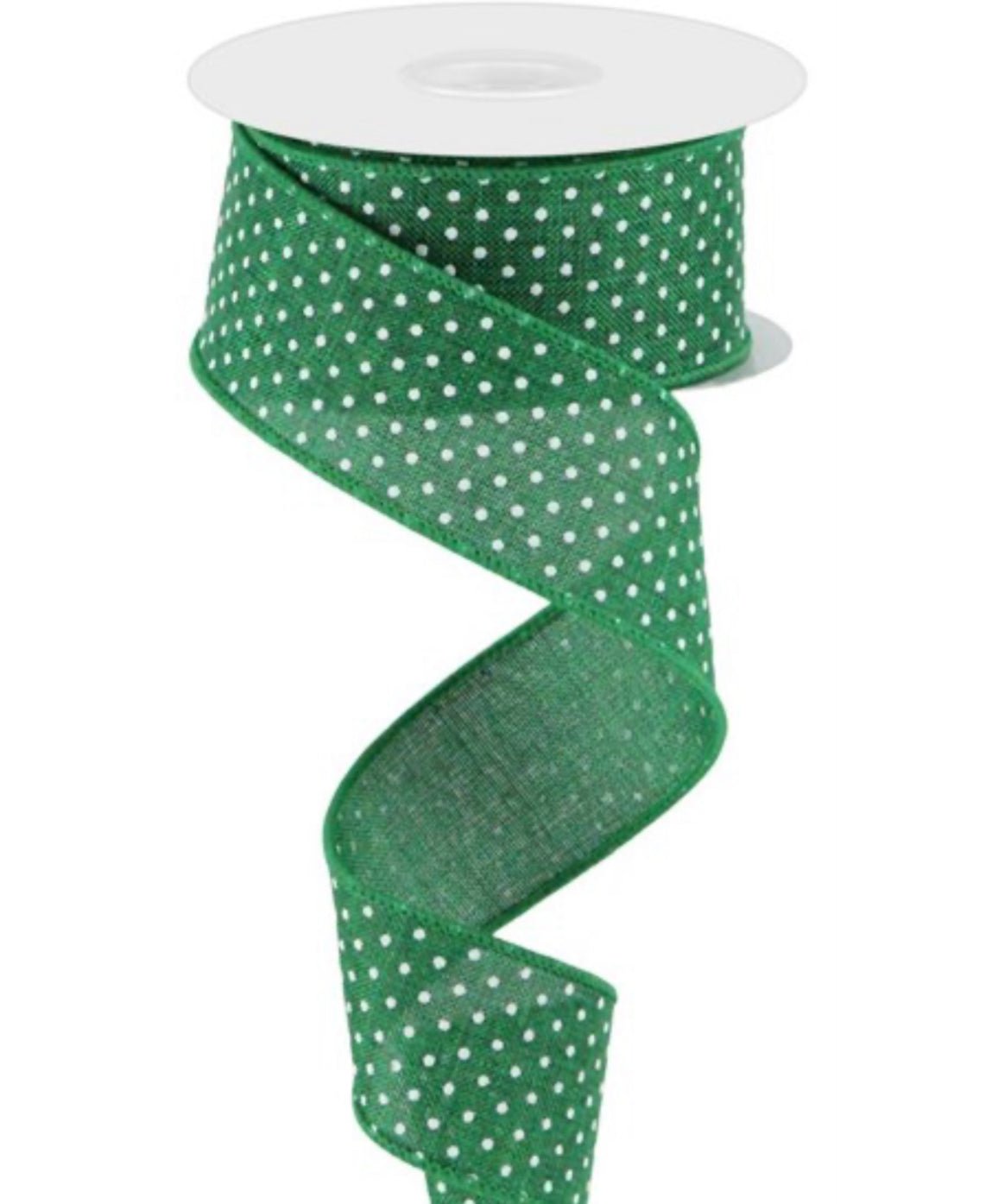 Emerald Green raised Swiss dot wired ribbon - Greenery MarketWired ribbonRG0165106