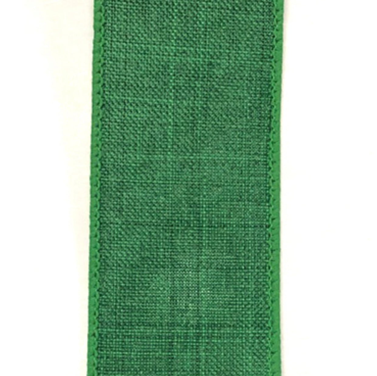 Emerald green wired, linen, ribbon 2.5” - Greenery MarketWired ribbonX314840-17