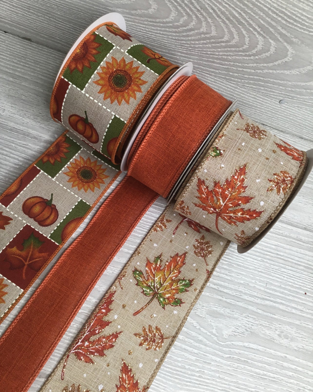 Fall leaves bow bundle x 3 ribbons - Greenery Market