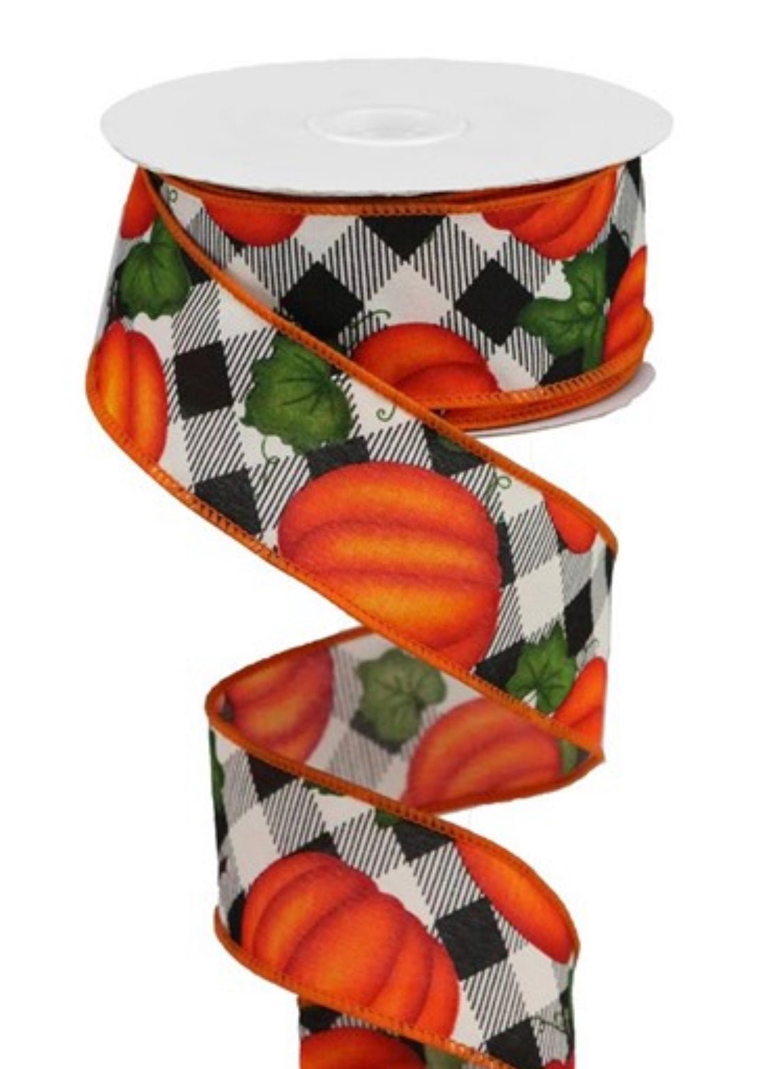 Fall pumpkin with leaves wired ribbon - 1.5” - Greenery MarketRibbons & TrimRGB1235C2