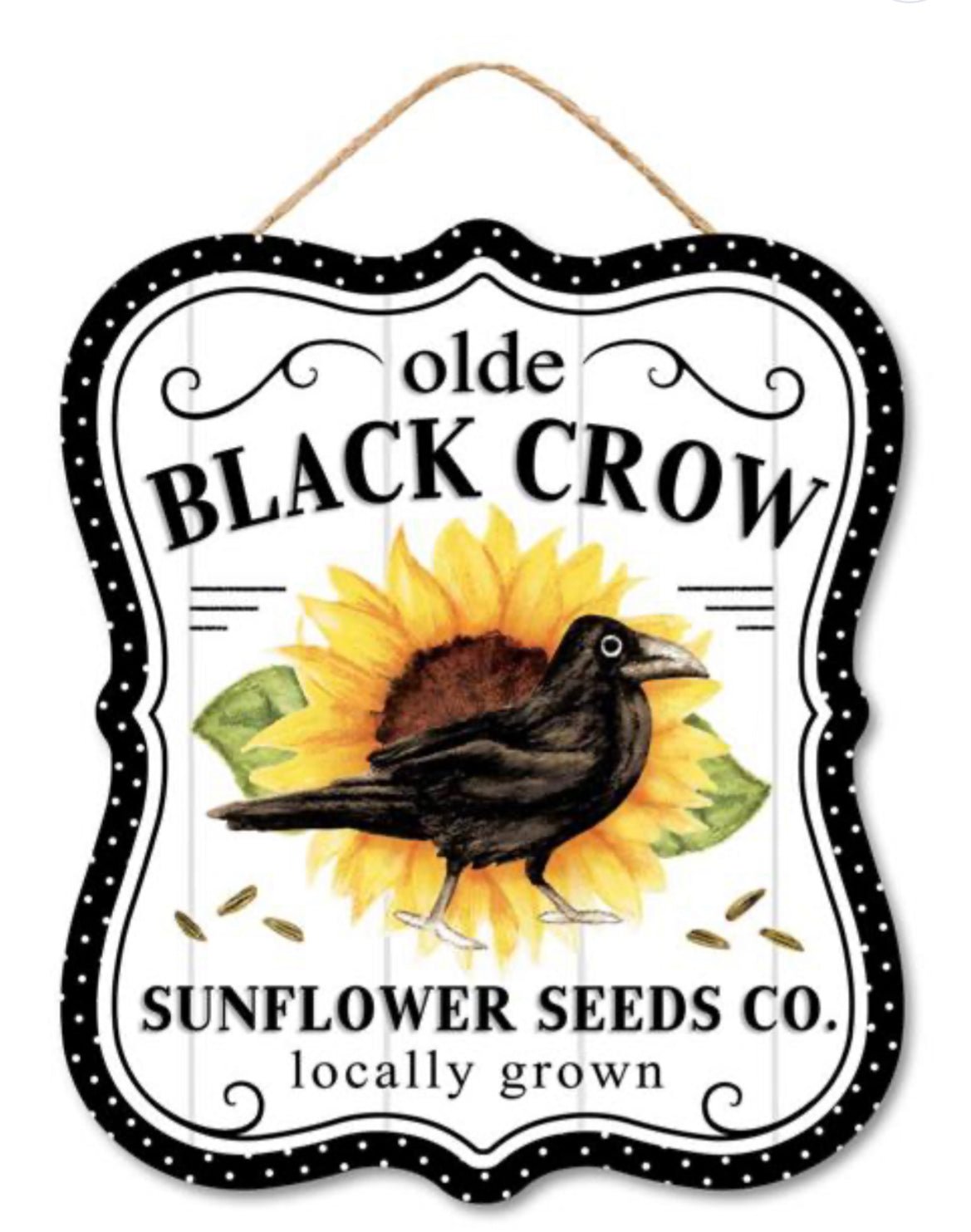 Fall sunflower crow sign - Greenery Marketsigns for wreathsAP7208