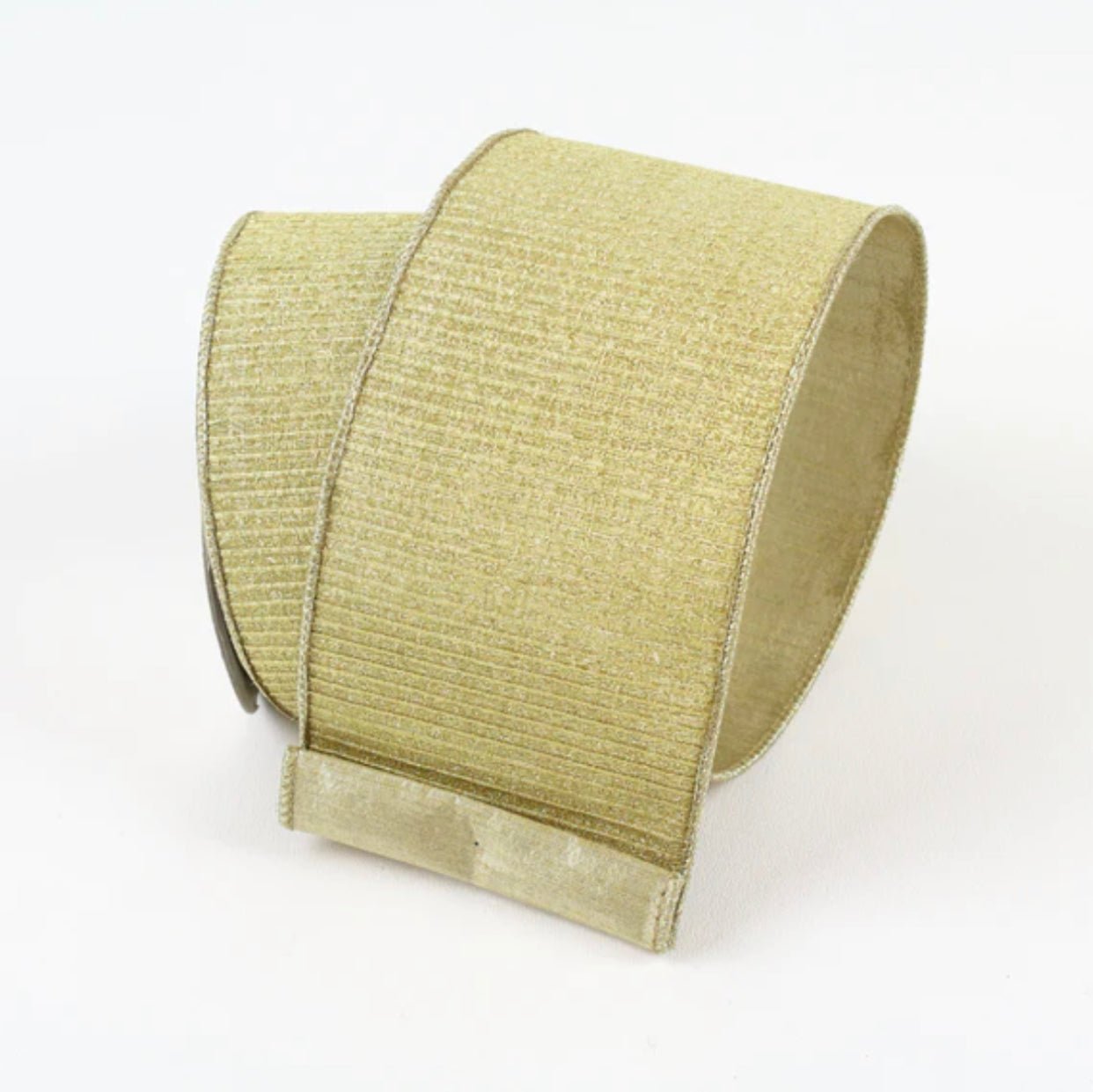 Farrisilk pleated Metallic gold 4” wired ribbon - Greenery MarketRibbons & TrimRG824-50