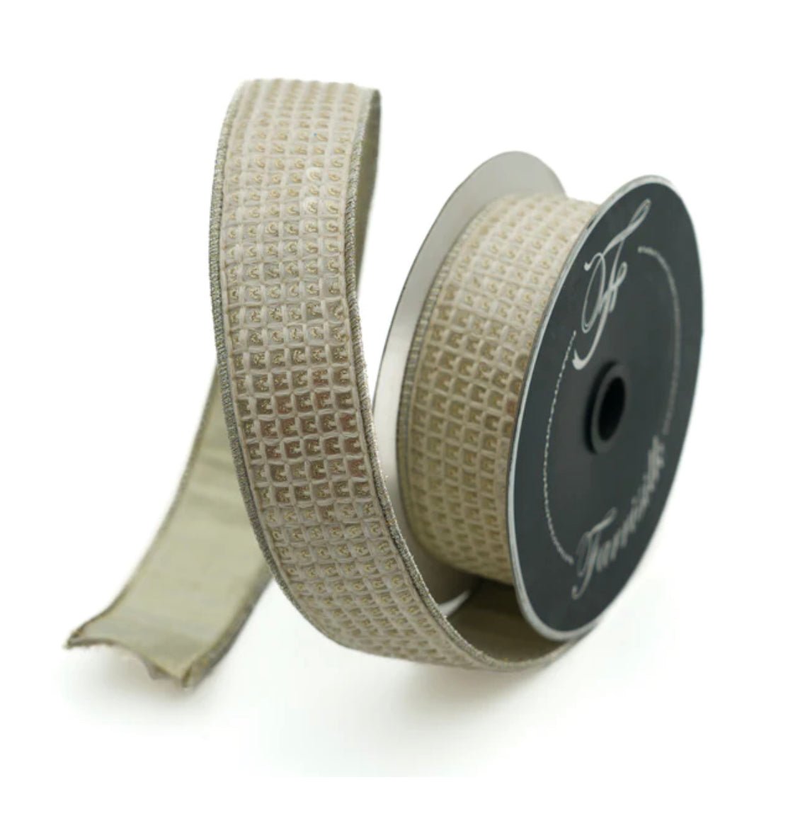 Farrisilk soho sequins wired ribbon - 1.5” - Greenery Marketwired ribbonRK430-01