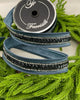 Farrisilk steel blue beaded trim wired ribbon - 1” - Greenery Marketwired ribbonRk329-17
