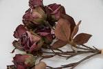 Faux dried mini rose spray bundle - burgundy - Greenery MarketArtificial Florabulk 26242 x 6