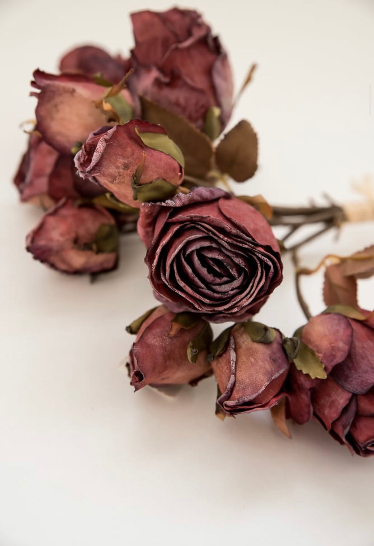 Faux Dried Rose Bundle - Burgundy - Greenery Market