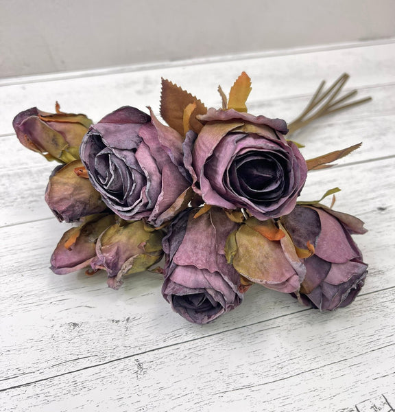 Dried Purple Roses/Dried Flowers/Small Roses/Resin Jewelry/Dried