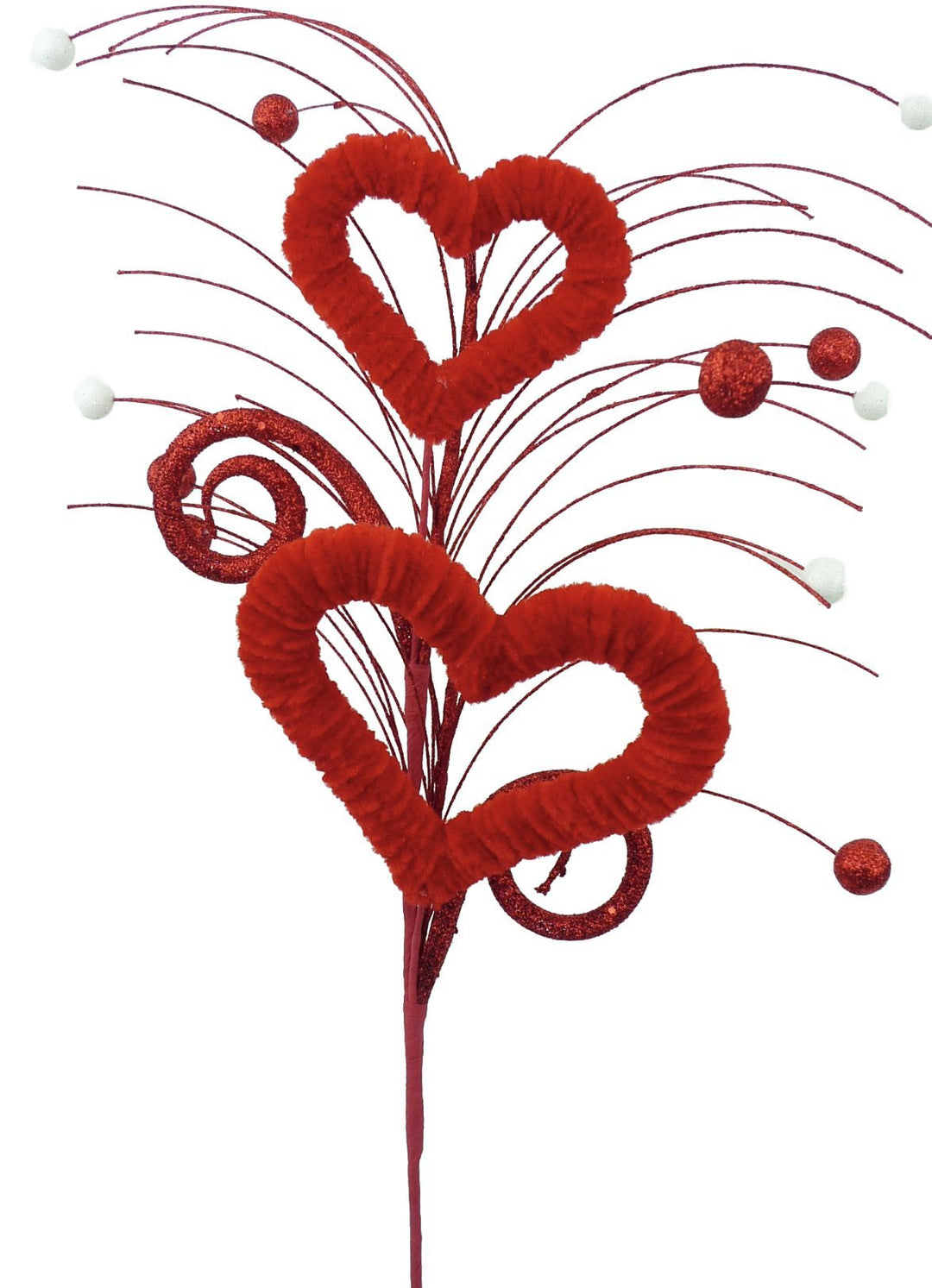 Faux velvet heart spray for Valentine’s Day - Greenery MarketPicks62584rd