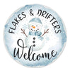 Flakes and drifters welcome metal round sign - Greenery MarketSeasonal & Holiday DecorationsMD0749