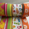 Flip flops bright bow bundle x 4 ribbons - Greenery MarketWired ribbon