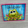 Floral Frog welcome, metal rectangle sign - Greenery Marketsigns for wreathsfrog10RECTANGLE