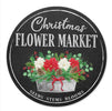 Flower market Christmas metal 12” round sign - Greenery MarketSeasonal & Holiday DecorationsMD0996