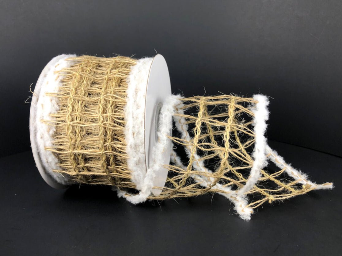 Fluffy edge wool mesh wired ribbon 2.5” - Greenery MarketRibbons & Trim7209-40-15