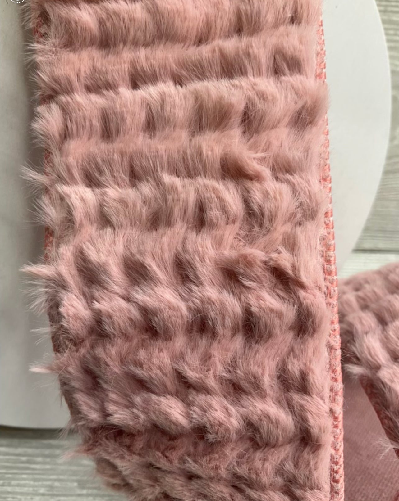 Fluffy wool textured blush wired ribbon 2.5” - Greenery MarketRibbons & Trim180471