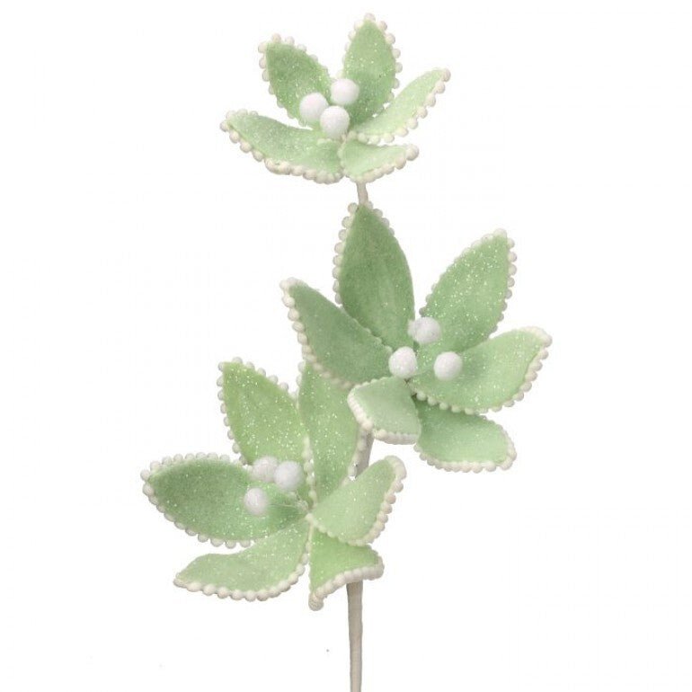 Frosted mint green candy poinsettia spray - Greenery Marketartificial flowersMTX68864 PTGR