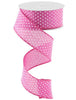 Fuchsia Pink with white raised dots ribbon 1.5" - Greenery MarketRG0165107