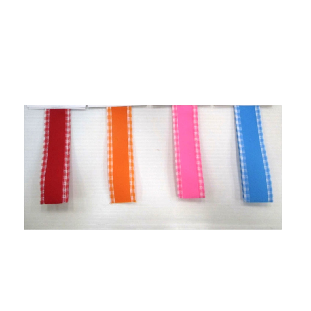 Gingham edge solids wired ribbon 1.5” choose color - Greenery MarketRibbons & Trim110702 PINK