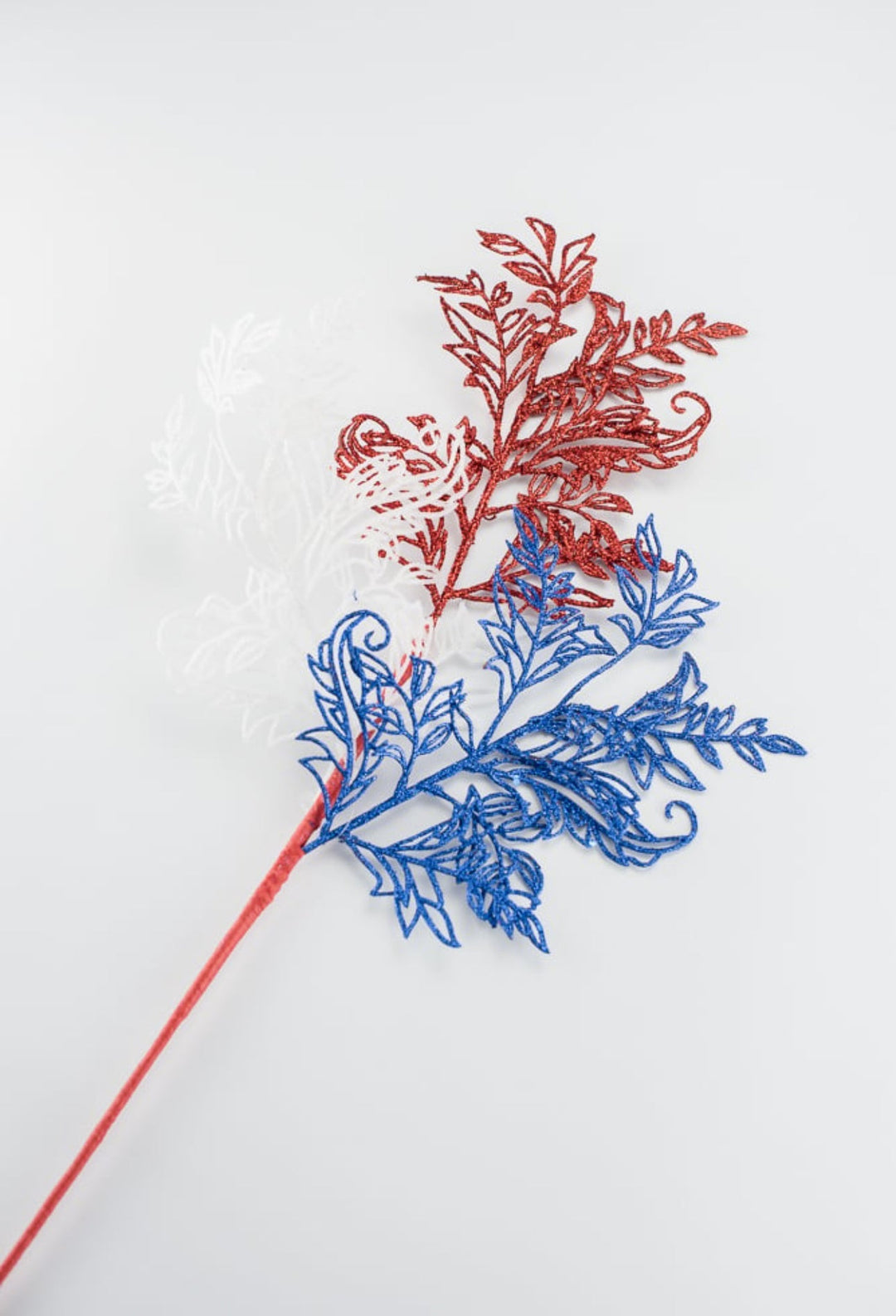 Glitter fern spray - red, white, and blue - Greenery MarketSeasonal & Holiday Decorations82677-REDWTBL