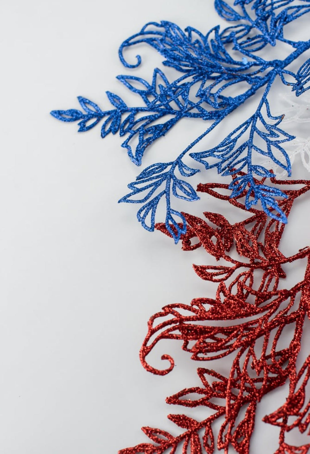 Glitter fern spray - red, white, and blue - Greenery MarketSeasonal & Holiday Decorations82677-REDWTBL