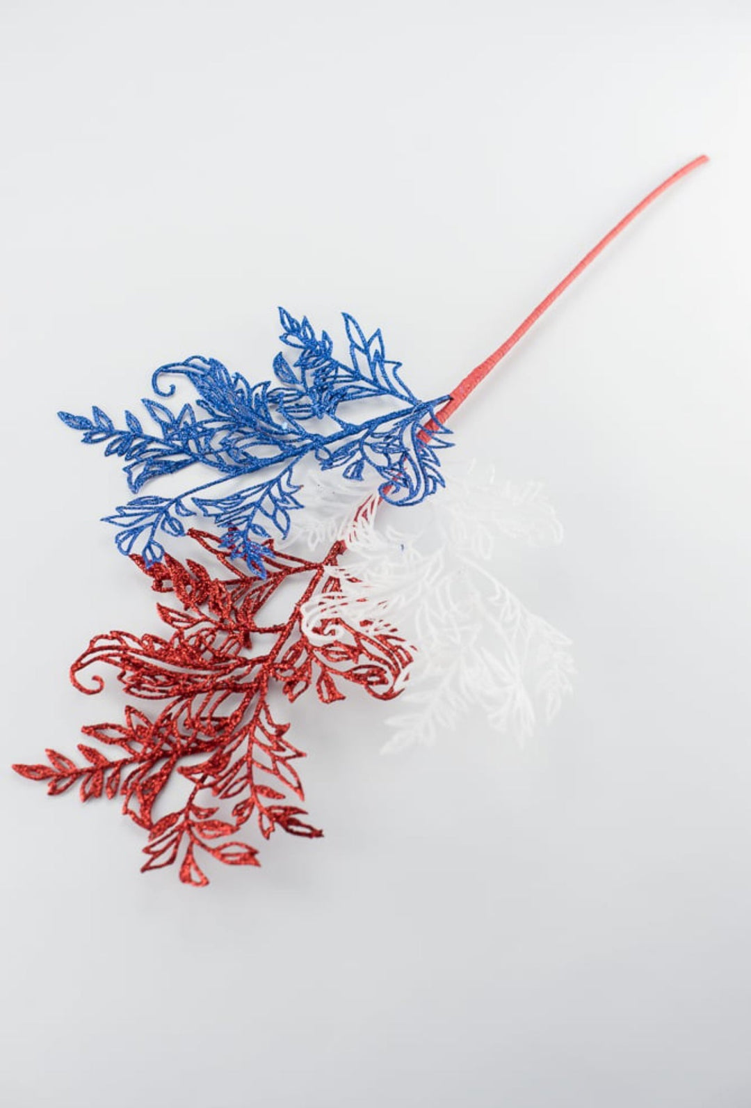 Glitter fern spray - red, white, and blue - Greenery MarketSeasonal & Holiday Decorations82677-REDWTBL