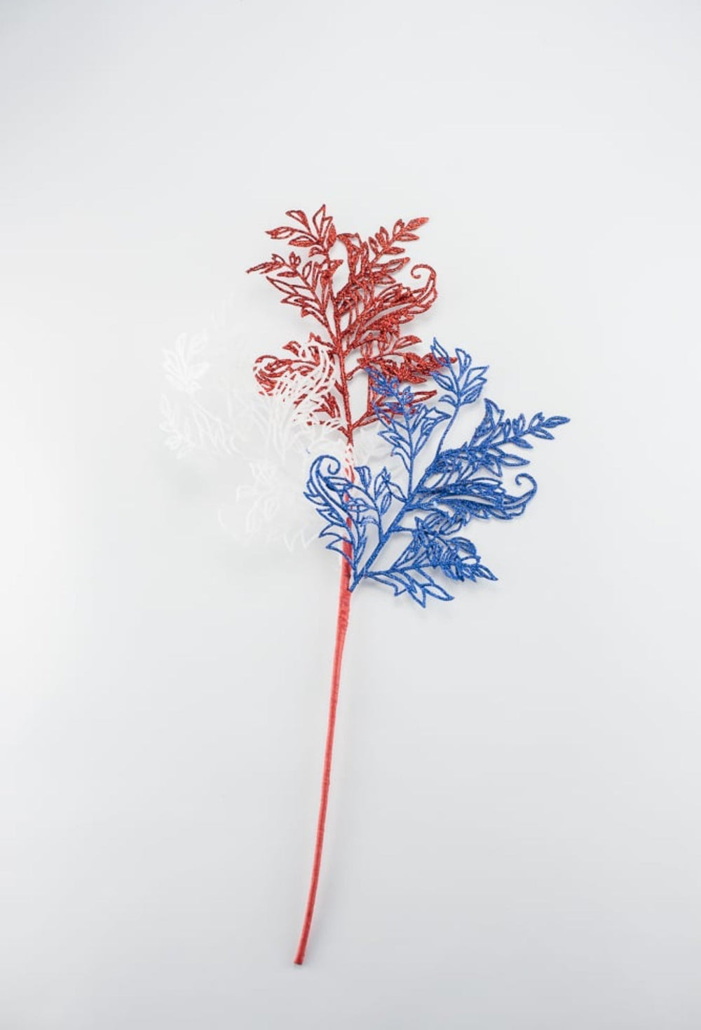 Glitter fern spray - red, white, and blue - Greenery MarketSeasonal & Holiday Decorations82677-REDWTBL