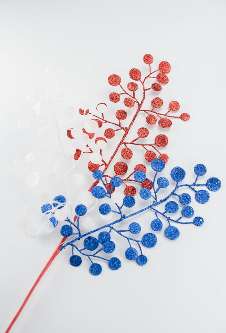 Glitter patriotic leaves spray - red, white, and blue - Greenery MarketSeasonal & Holiday Decorations82678-RDWTBL