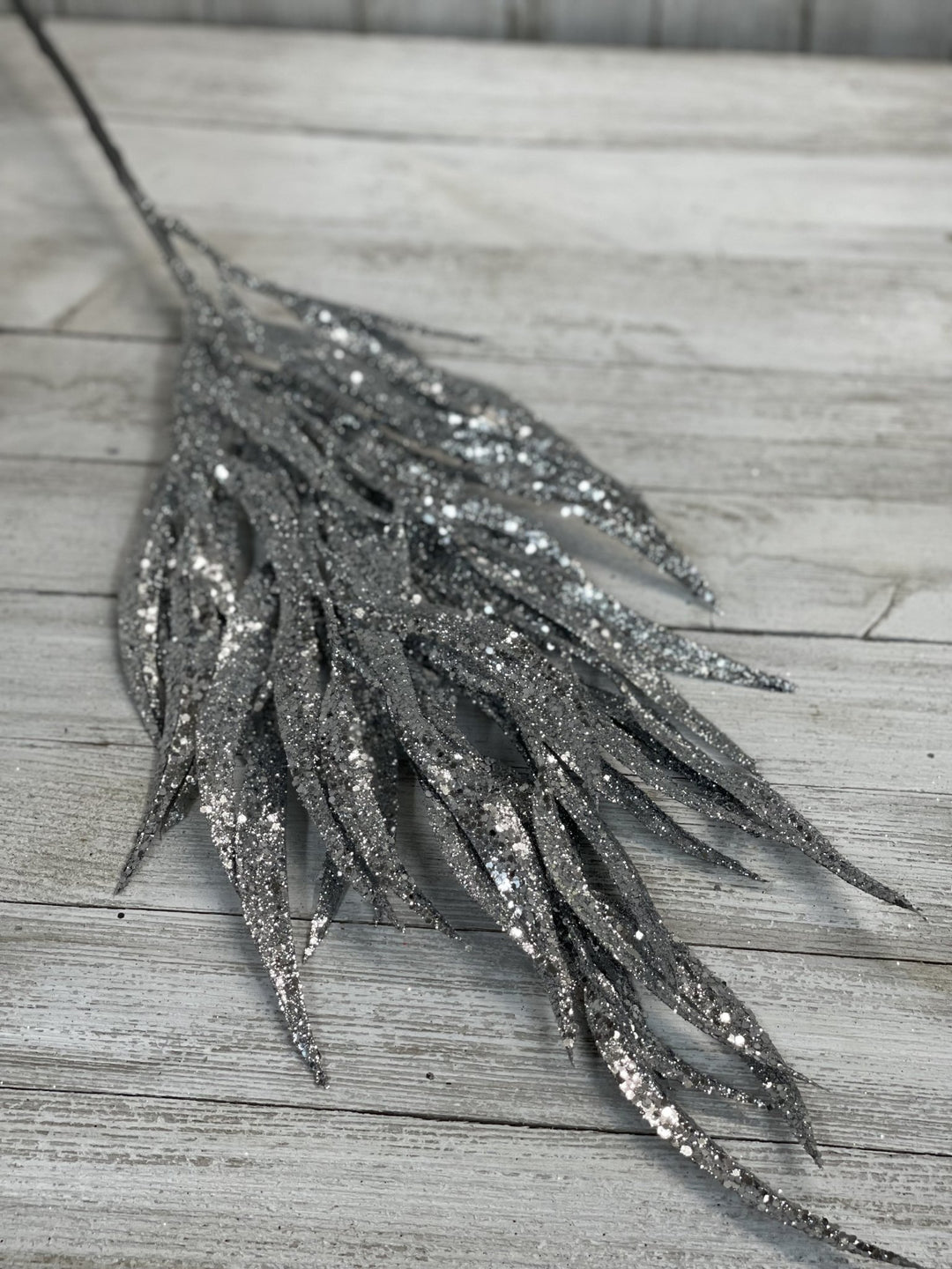 Glittered eucalyptus spray - silver - Greenery Market Artificial Flora