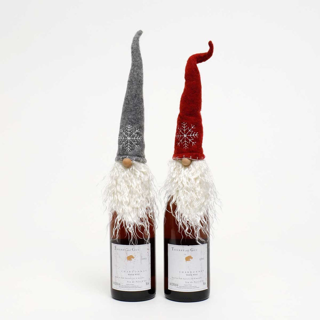 Gnome wine bottle top, gnome bottle topper, winter decor, - Greenery Marketgnomesr7295