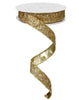 Gold glittered wired skinny wired ribbon, 5/8'' - Greenery MarketWired ribbonRJ203008
