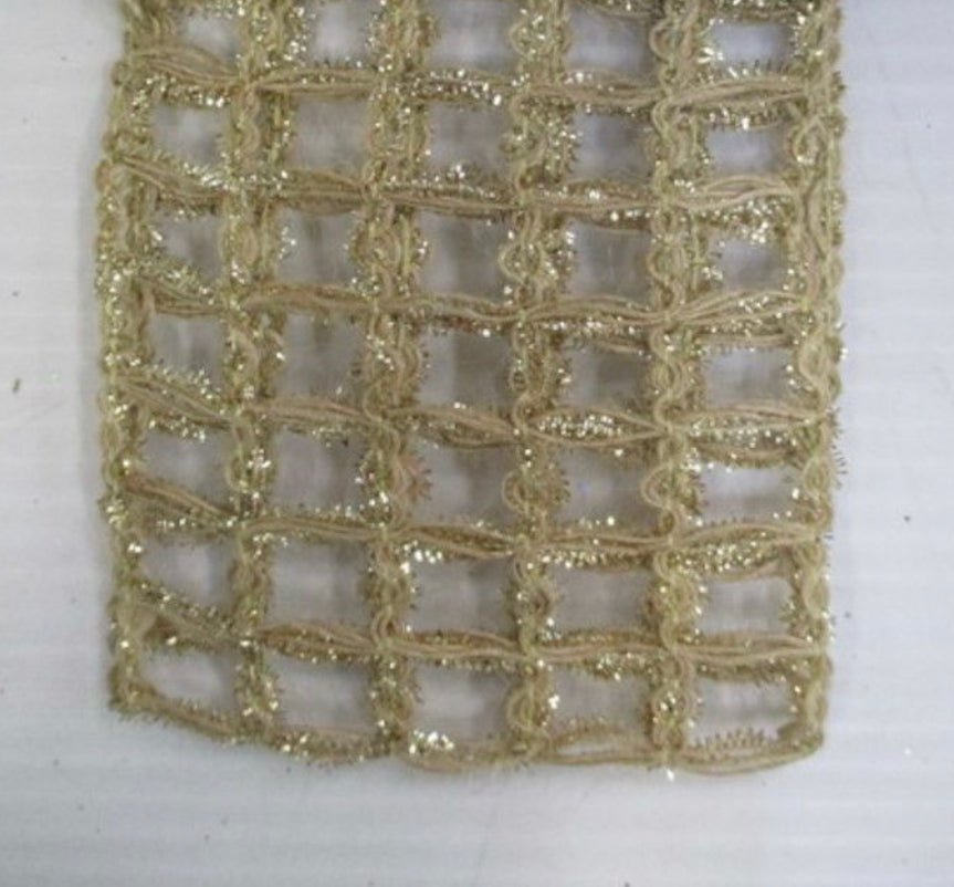 Gold shimmer wool mesh wired ribbon 4” - Greenery MarketRibbons & Trim282928