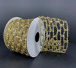 Gold tinsel expandable wired ribbon, 2.5" - Greenery MarketWired ribbon77315-40-40